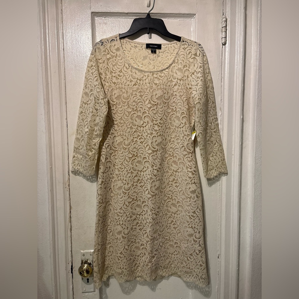 Karen Kane Lace Midi Dress in Cream